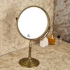Leyden Antique Brass Makeup Mirror, 3X Magnifying Vanity Mirror Tabletop