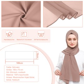 letcdfer Hijab Headscarf Women's Muslim Hijab for Women Hijab Headscarf Women's Muslim Soft Chiffon Hijab Women Muslim Headscarf Turban Islamic Scarf, Pink (naked pink)