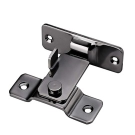 KAIISSA 90 Degree Right Angle Door Latch Door Hasp Latch Slide Door Bolt Lock Gate Latch Door Buckle Curved Latch Bolts Buckle Hook Lock Bolt for Doors Windows, Stainless Steel Brushed (Black)
