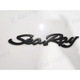 SEARAY BOAT 1PC SEA RAY SEARAY SCRIPT Matte Black EMBLEM BADGE BOAT LOGO  12-3/4" NEW USA