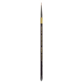 KINGART Premium Original Gold 9350A-18/0 LINER Series Artist Brush, Golden Taklon Synthetic Hair, Short ACRYLIC HANDLE, for Acrylic, Watercolor, Oil and Gouache Painting, Size 18/0