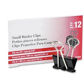 KUJOBUY Pack of Small Binder Clips 3/4 Small Black 12/Box 12 PCS Office Black Ideal for Reuse binder Clips Medium Mini Binder Clips Office Clips Paper Clips Assorted Sizes Paper Binders