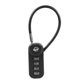SISAV 4-Digit Combination Padlock with 4.7 inch(12cm) Cable Suitable for School Gym Lockers,Trash Cans,Luggage,Knapsacks,Toolboxes,Gun Cases,Helmets,Cable 3mm Diameter,Black(1 Pack)