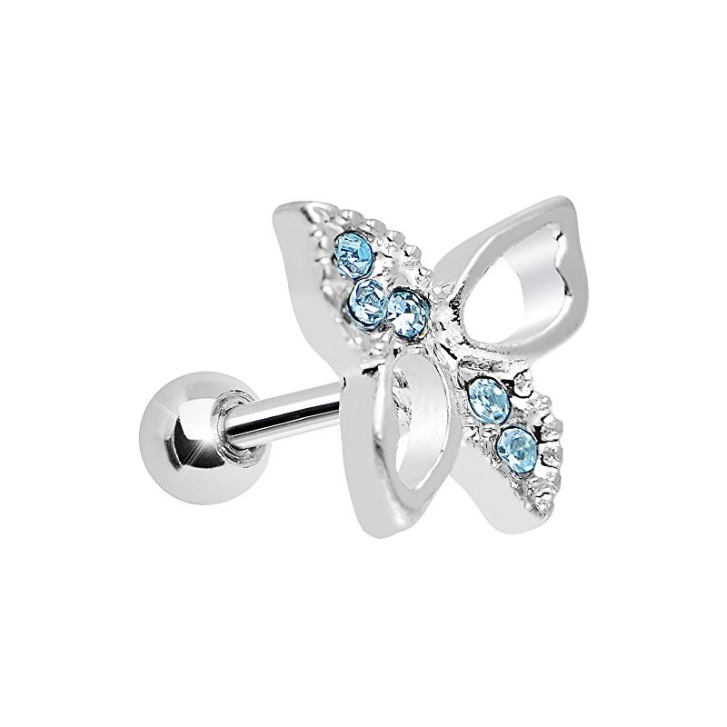 Body Candy Brilliant Blue 18 Gauge Breezy Butterfly Cartilage Tragus