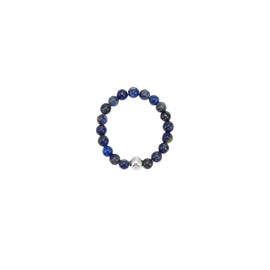 SIXFOX Blue Beaded Rings For Women Trendy Stacking Rings With 925 Sterling Silver Bead Cute Ring Accessories Jewelry Gifts For Her