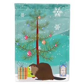 Caroline's Treasures BB9240GF Eurasian Beaver Christmas Garden Flag, Teal Mailbox Flag Decorative Yard Flag Banner Outside Patio Artwork Yard Flower Beds, Garden Size, Multicolor