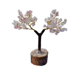 Rose Quartz Crystal Gemstone Tree Artificial Home Decor Crystal Tree Of Life Gift For Women & Men Spiritual 7 Inch