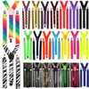 BRACES SUSPENDERS ADJUSTABLE PLAIN NEON SKULL PIANO MEN WOMENS UNISEX