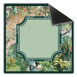 Green Tropical Plants Mahjong Mat 31.5" x 31.5",Vintage Green Non-Slip Noise Reduction Mahjong Table Cover Accessories Supplies for Dominoes Poker Card Board and Tile Games Gifts