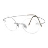 Eyekepper Titanium Rimless Round Circle Eyeglasses Silver，+0.00