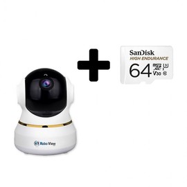Global I-Net RoboView 3 + 64GB Home CCTV Home Cam Pet Cam 3MP Indoor IP Camera RoboView 3 Black + 64GB SD Card
