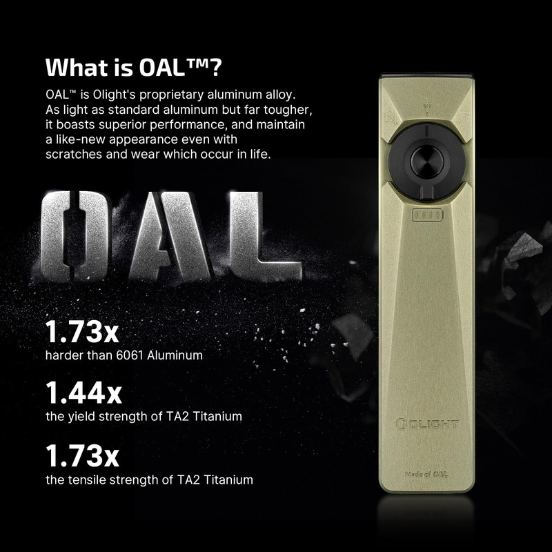 OLIGHT Arkfeld Ultra 1400 Lumens EDC Flat Flashlight, Rechargeable Compact