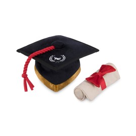 P.L.A.Y. PET LIFESTYLE AND YOU - Plush toy dog back to school collection - graduation hat & scroll/graduation hat & badge