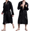 Nuofengkudu Unisex Bathrobe Satin Long Kimono Dressing Gown Lightweight Sauna