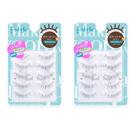 [Bulk Purchase 2 Pieces] (No.05 # Pure Greedy Girl) Sharp Style Easy Eyelash Series Popular False Eyelashes Quality Transparent Core Soft Natural Reusable, 5 Pairs