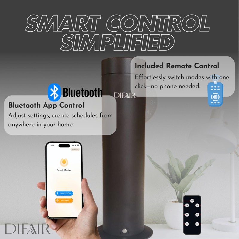 Difair Leak-proof Waterless Diffuser, Hotel Collection Diffuser for Essential Oils,