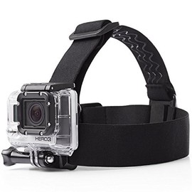 Action Camera Head Strap Mount Compatible Accessories Adjustable Head Fastening Strap Waterproof Black Compatible with Go Pro Hero Go Pro Series Screws (Fits All GoPro Cameras)