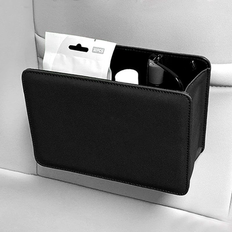 Accmor Car Trash Can, Leather Vehicle Trash Bin Car Dustbin