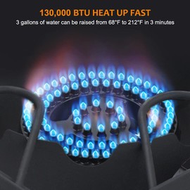 Camplux Propane Burner 130,000 BTU, Single Gas Burners, Outdoor Stove for Home Brewing, Turkey Fry, Maple Syrup Prep