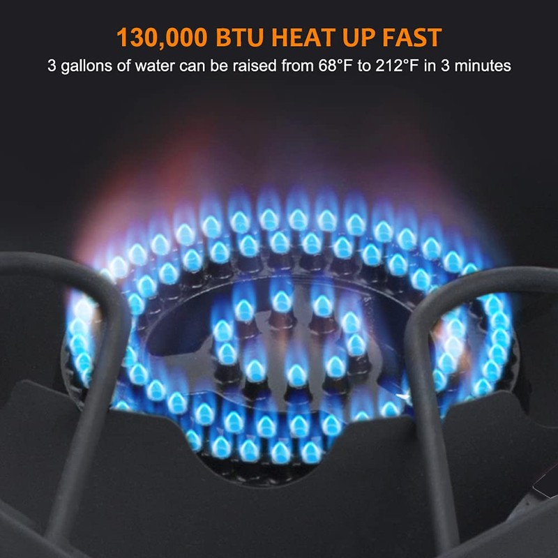 Camplux Propane Burner 130,000 BTU, Single Gas Burners, Outdoor Stove