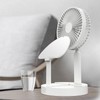 USB Desktop Fan Foldable Rechargeable Battery Makeup Mirror Function Bottom