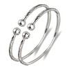 Better Jewelry Solid Ball .925 Sterling Silver West Indian Bangles