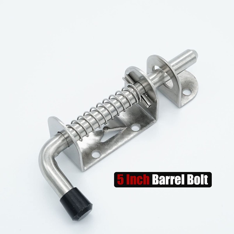 JQK Spring Loaded Latch Pin, 304 Stainless Steel Barrel Bolt