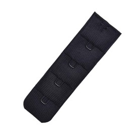 Ultra Soft Bra Extender Band Breathing Room 4 Rows Hook & Eye Extension Strap, 1 Hook (6pcs/Pack Black), 3/4