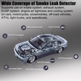 YSTOOL Automotive EVAP Smoke Machine Leak Detector with Built-in Air Pump Pressure Gauge Vacuum Fuel Pipe System Leakage Diagnostic Tester for All 12V Vehicles