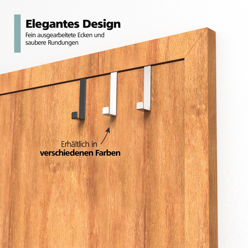 virea 10 x Door Hooks Black – Coat Hooks for