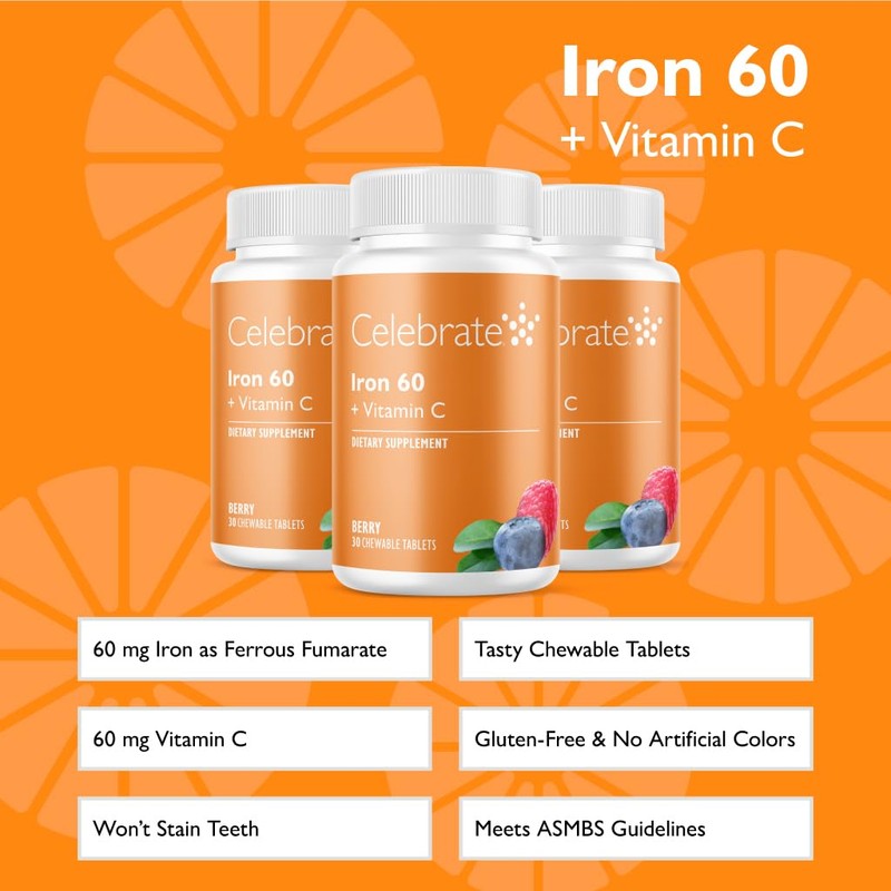 Celebrate Vitamins Iron Supplement with 60mg Iron & Vitamin C