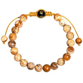 Lightock 7 Chakra Beaded Bracelet for Women Feng Shui Amulet Protective Meditation Yoga Healing Crystals Adjustable Spiritual Gifts (Painted Stone)