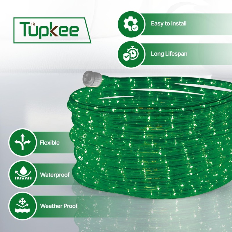 Tupkee LED Rope Light Green - for Indoor and Outdoor