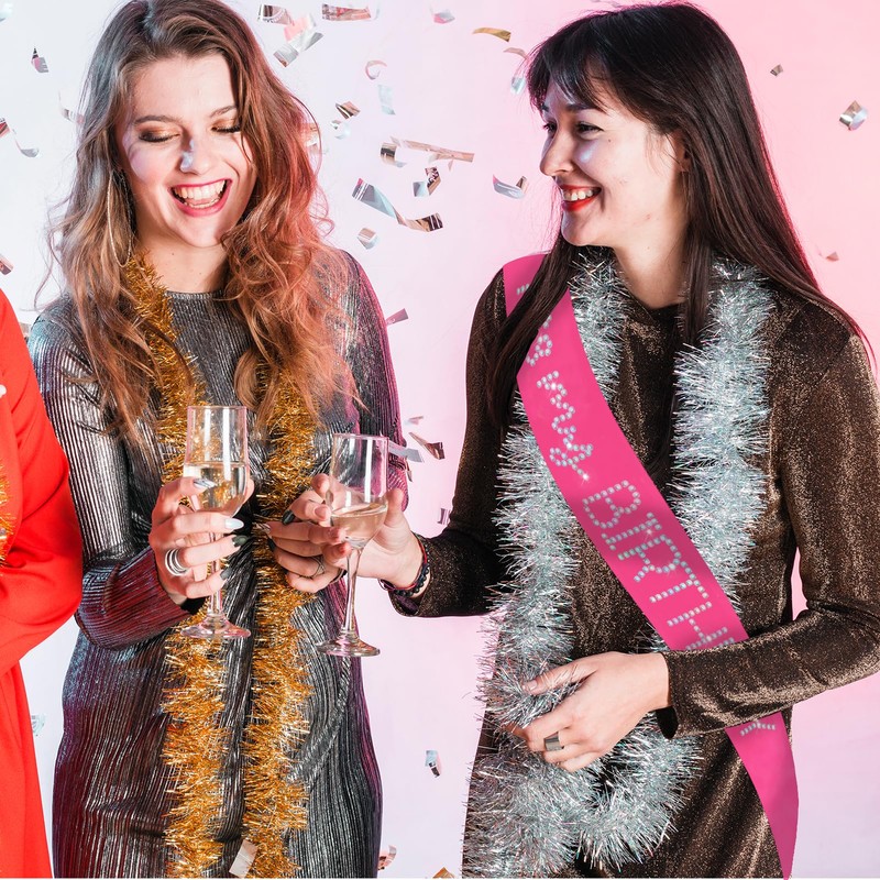 TxscOxwP1 'It's My Birthday' Glitter Sash, Hot Pink Satin Birthday