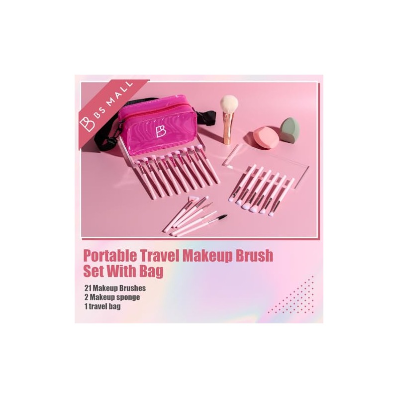 BS-MALL Set De Brochas De Maquillaje De 21 Piezas Con