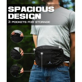 Lone Trail Large Concealed Carry Fanny Pack for Men | Adjustable ccw fanny pack for Men & Women for Hiking and Travel, Quick Access Back Pockets - Tactical Waist Packs - Utility Holder & Extra Strap