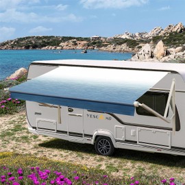 YESCAMP RV Awning Fabric Replacement Heavy Duty Weatherproof 4-Ply 18.5oz Vinyl Camper Awning Fabric - Universal Outdoor Canopy for Camper,Trailer,and Motorhome