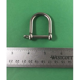 Stainless Steel 316 Wide D Shackle 1/4" (5.5mm) Marine Grade