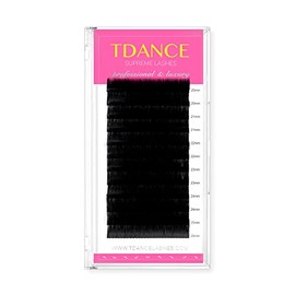 TDANCE TDANCE Premium D Curl 0.07mm Thickness Semi Permanent Individual Eyelash Extensions Silk Volume Lashes Professional Salon Use Mixed 20-25mm Length In One Tray (D-0.07,20-25mm)