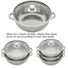 12.8in-3 Tier Stainless Steel Steamer Pot Steaming Cookware with Glass