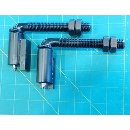 WELDANDFABSHOP J Bolt Gate Hinges Pair Heavy Duty 5/8" x 5 inch Long Pivot Hinge for Welding