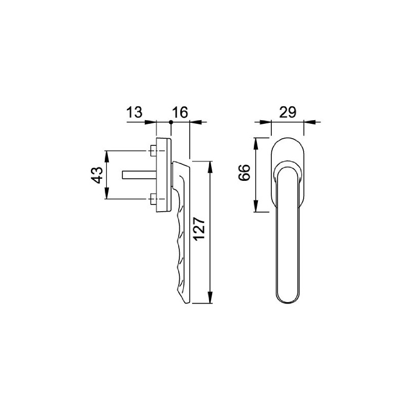HOPPE Duraplus Luxembourg Window Handle in Aluminium Traffic White