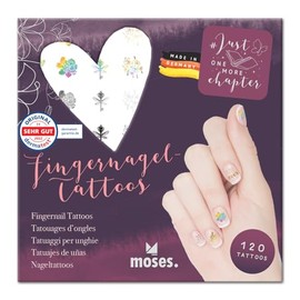 moses. Just One More Chapter Fingernail Tattoos - 120 Nail Tattoos with Literary Designs for Book Fans, Easy to Use, Mini Nail Stickers Made in Germany