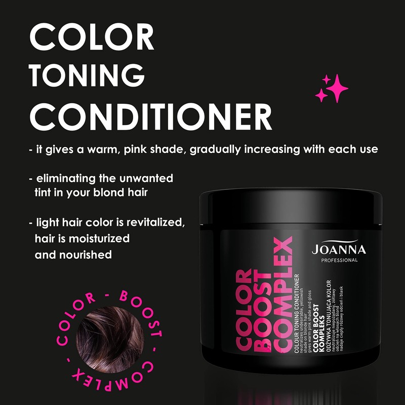 Joanna Professional Colour Toner Tint Shampoo in Pink/Grey for Hair