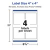 Avery Glossy Clear Square Labels with Sure Feed, 4" x