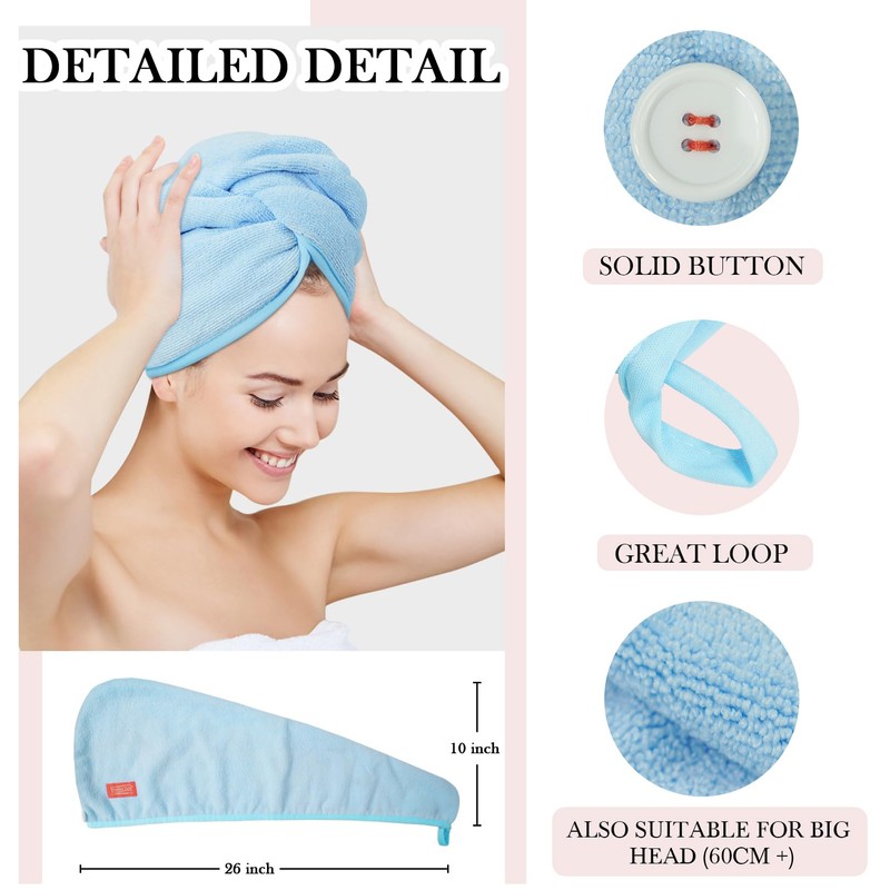 YoulerTex - Toalla de microfibra para el pelo para mujer,