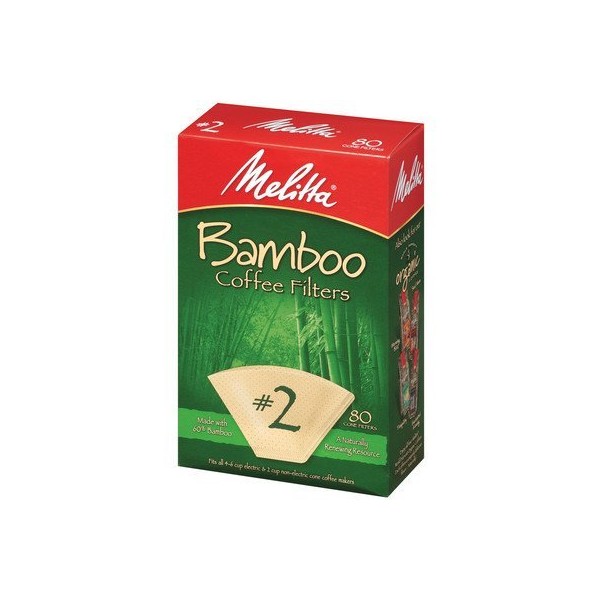 Melitta 63117 #2 Bamboo Filters 80 Count by Melitta