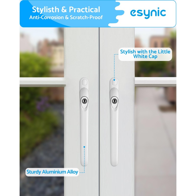 eSynic 4pack Universal Window Handles for UPVC with 5 Multi-Size
