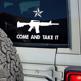 VALIANT COLLECTIONS – Come and Take it Stickers–Vinyl Decal for Car and Van – Indoor & Outdoor use for Long Lasting – Waterproof Stickers for Waterbottle & Laptop– Removable Sticker for Mirror–VC 368