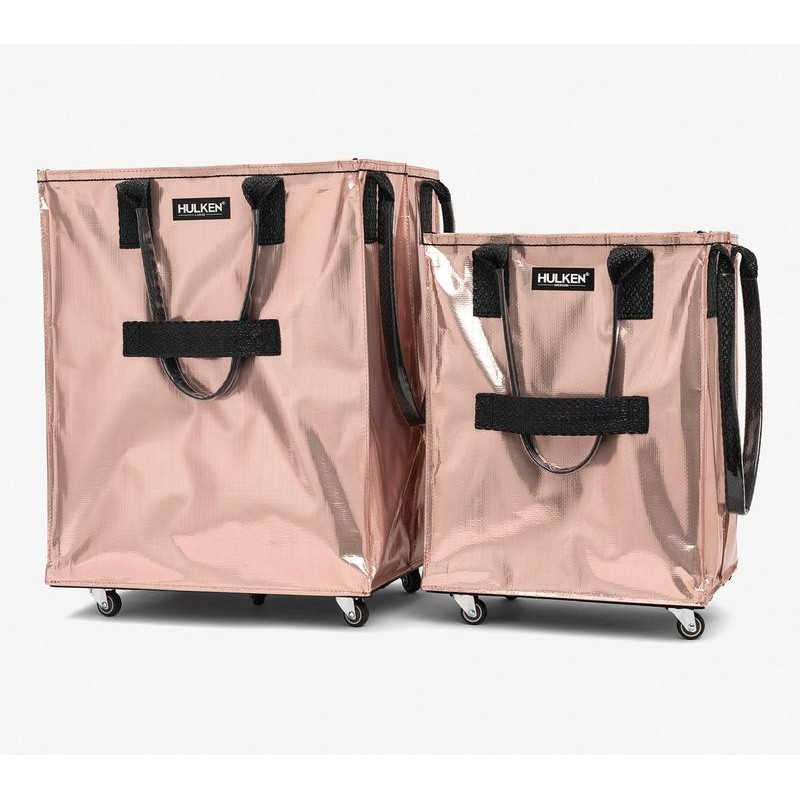 Hulken Large Rolling Tote Bag with Zip Top & Button